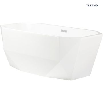 Oltens Stygg wanna wolnostojąca 160x73 cm owalna akrylowa biały połysk