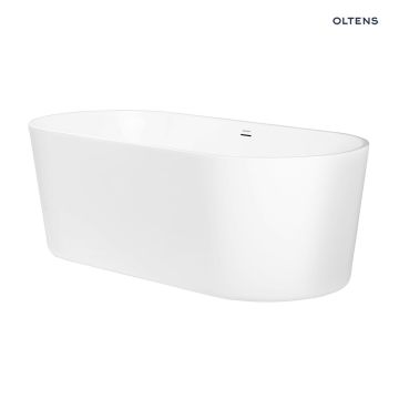 Oltens Inga wanna wolnostojąca 157x75 cm owalna akrylowa biały połysk