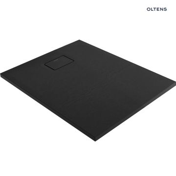 Oltens Bergytan brodzik 100x80 cm prostokątny RockSurface czarny mat