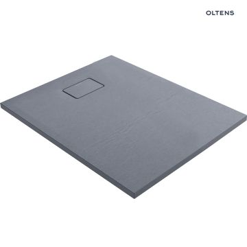 Oltens Bergytan brodzik 100x80 cm prostokątny RockSurface szary beton