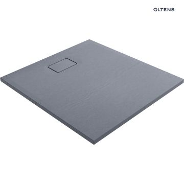 Oltens Bergytan brodzik 100x90 cm prostokątny RockSurface szary beton