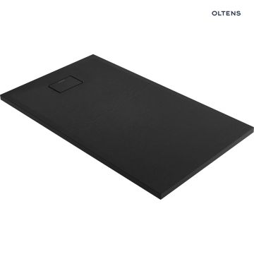 Oltens Bergytan brodzik 140x80 cm prostokątny RockSurface czarny mat