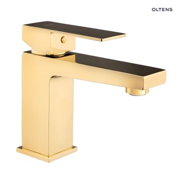 Oltens Gota bateria umywalkowa stojąca złoty połysk