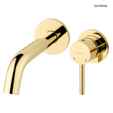 Oltens Molle bateria umywalkowa podtynkowa kompletna złoty połysk