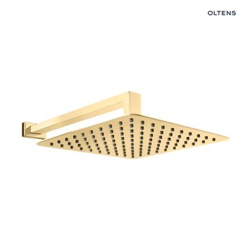 Oltens Vindel (S) Lagan (S) deszczownica 30 cm kwadratowa z ramieniem ściennym złoty połysk