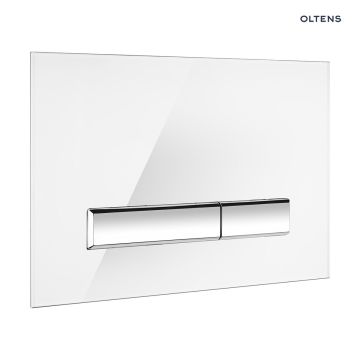 Oltens Torne przycisk spłukujący do WC szklany biały/chrom