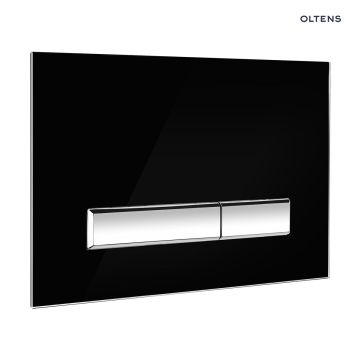 Oltens Torne przycisk spłukujący do WC szklany czarny/chrom