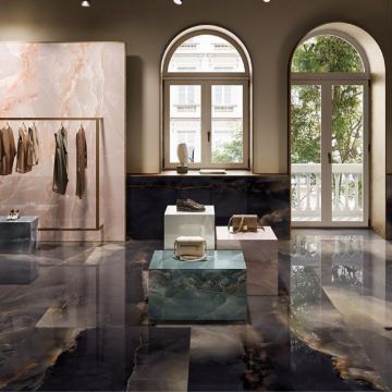 Płytka gresowa Emil Tele di Marmo Onyx Black w aranżacji