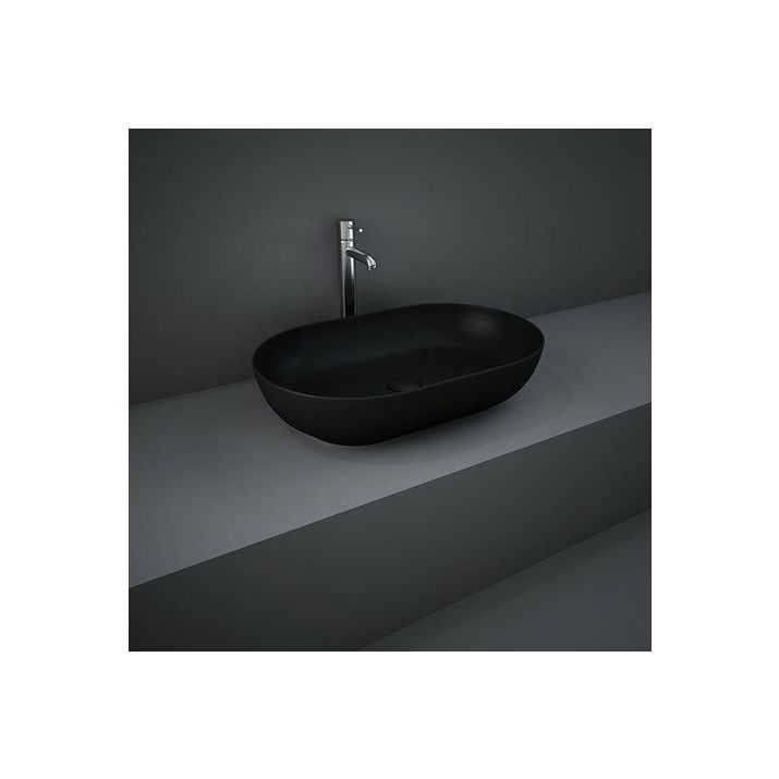 Umywalka nablatowa RAK Feeling Slim czarny mat owalna