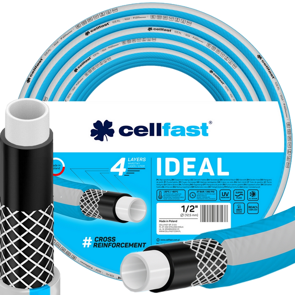 Wąż ogrodowy 20m 1/2'' 4-warstwowy, UV Resistant, Anti Algae, Super Flexi, REACh, 27 bar